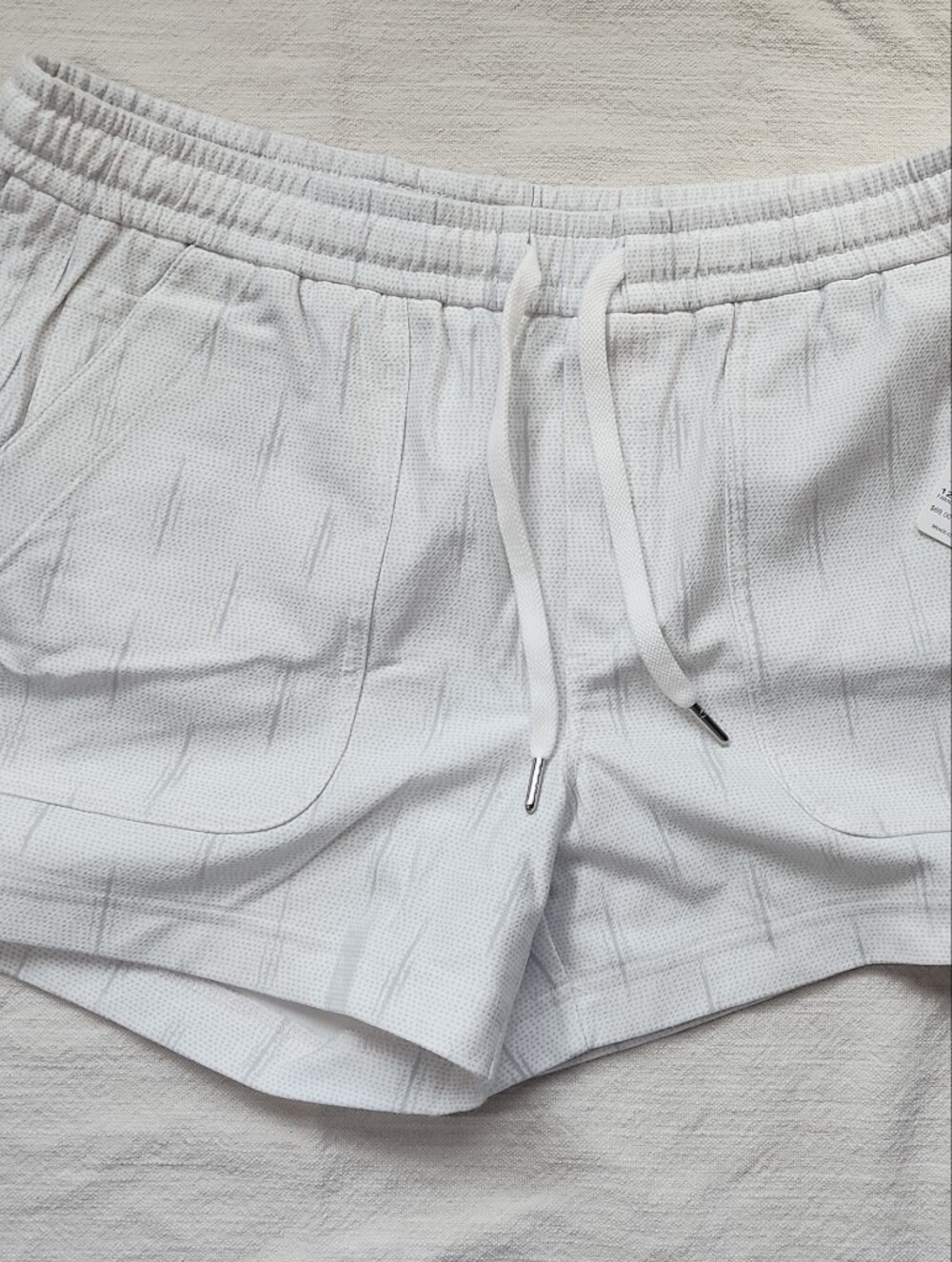 Women's White Drawstring Athletic Shorts